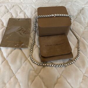 David Yurman Box Chain Sterling Silver Necklace 7.3mm 26”